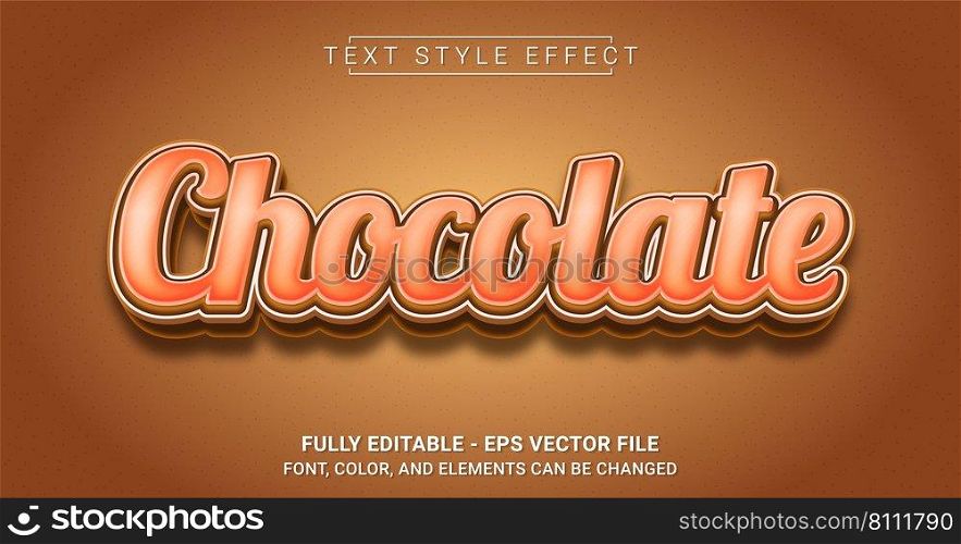 Chocolate Text Style Effect. Editable Graphic Text Template.