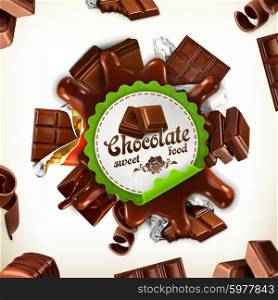 Chocolate, vector label