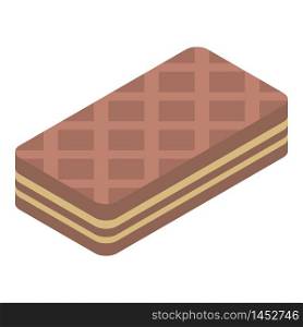 Chocolate waffles icon. Isometric of chocolate waffles vector icon for web design isolated on white background. Chocolate waffles icon, isometric style