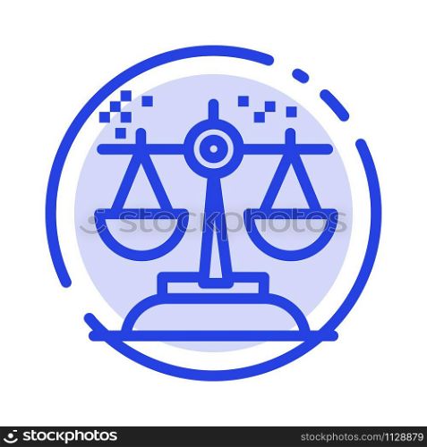 Choice, Conclusion, Court, Judgment, Law Blue Dotted Line Line Icon