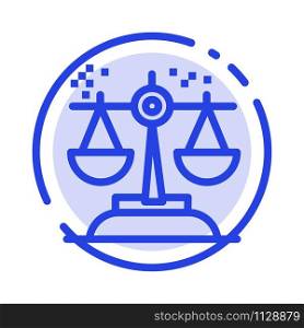 Choice, Conclusion, Court, Judgment, Law Blue Dotted Line Line Icon