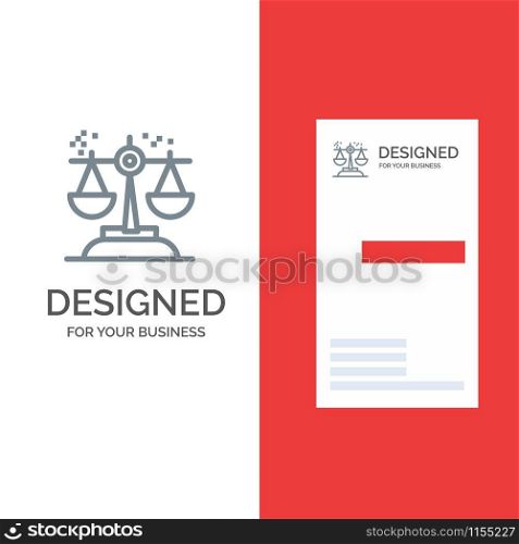 Choice, Conclusion, Court, Judgment, Law Grey Logo Design and Business Card Template