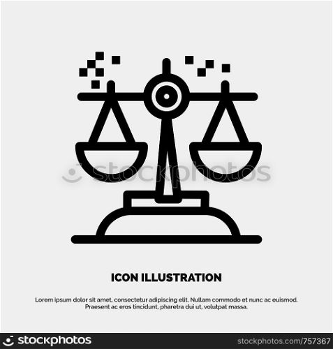 Choice, Conclusion, Court, Judgment, Law Line Icon Vector