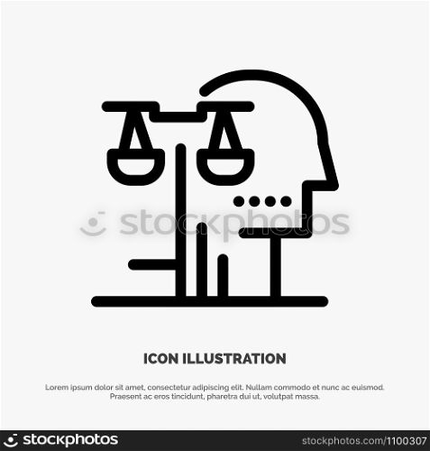 Choice, Court, Human, Judgment, Law Line Icon Vector