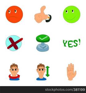 Choice icons set. Cartoon illustration of 9 choice vector icons for web. Choice icons set, cartoon style