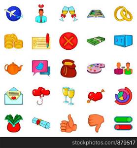 Choice icons set. Cartoon set of 25 choice vector icons for web isolated on white background. Choice icons set, cartoon style