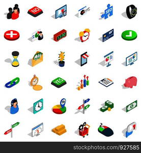 Choice icons set. Isometric style of 36 choice vector icons for web isolated on white background. Choice icons set, isometric style