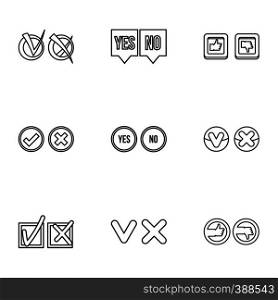 Choice icons set. Outline illustration of 9 choice vector icons for web. Choice icons set, outline style