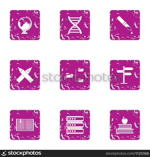 Choice of the way icons set. Grunge set of 9 choice of the way vector icons for web isolated on white background. Choice of the way icons set, grunge style