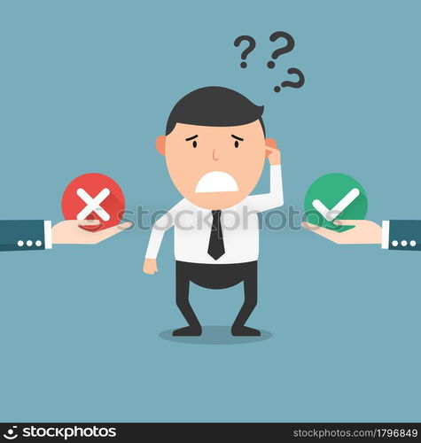 choice right and wrong. vector illustration. — Stockphotos.com