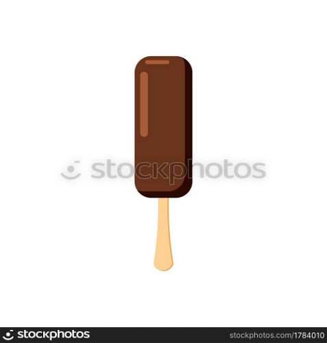 Chokolate popsicle ice cream dessert on stick. Vector illustration cartoon style. Chokolate popsicle ice cream dessert on stick. Vector illustration cartoon
