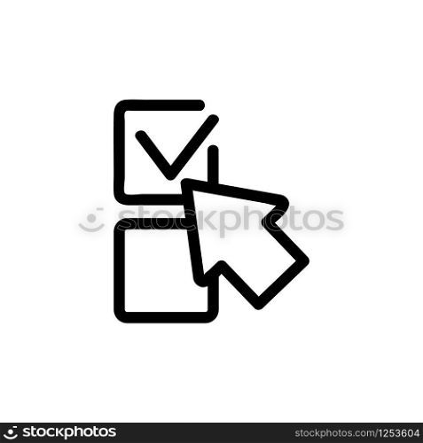 Choosing a variant of the vector icon. Thin line sign. Isolated contour symbol illustration. Choosing a variant of the vector icon. Isolated contour symbol illustration