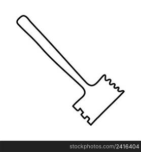 Chop hammer. Kitchenware sketch. Doodle line vector kitchen utensil and tool. Cutlery illustration. Chop hammer. Kitchenware sketch. Doodle line vector kitchen utensil and tool. Cutlery