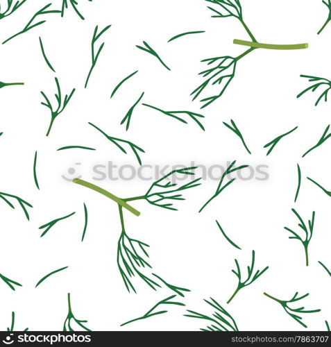 Chopped Dill Seamless Pattern. Flat Style Design.