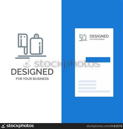 Chopper, Kitchen, Chef, Preparation, Food Grey Logo Design and Business Card Template