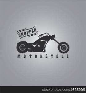 chopper motorcycle. chopper motorcycle biker theme vector art illustration