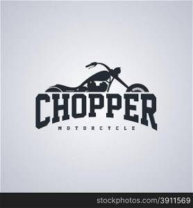 chopper motorcycle. classic chopper motorcycle theme vector art illustration