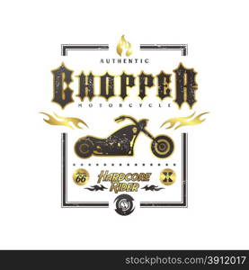 chopper motorcycle. classic chopper motorcycle theme vector art illustration