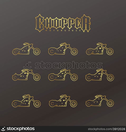 chopper motorcycle. classic chopper motorcycle theme vector art illustration