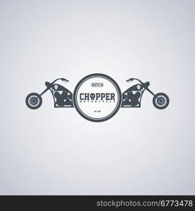 chopper motorcycle. classic chopper motorcycle theme vector art illustration