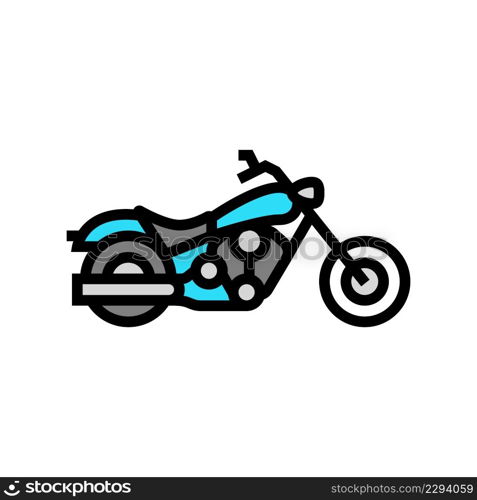 chopper motorcycle color icon vector. chopper motorcycle sign. isolated symbol illustration. chopper motorcycle color icon vector illustration