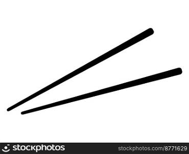 Chopsticks for sushi, vector icon. Black sushi sticks.