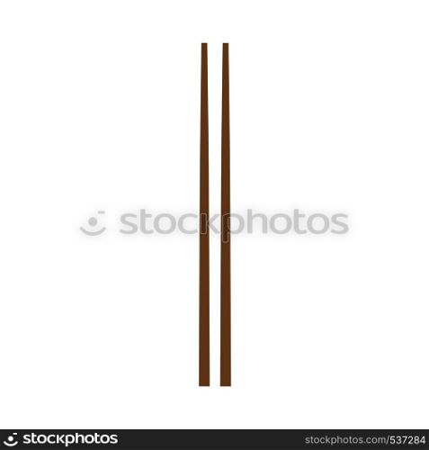 Chopsticks traditional lunch asia culture vector icon. Seafood symbol, closeup set flat tool.