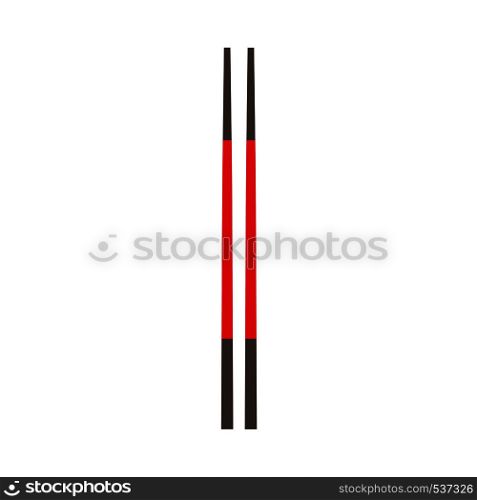 Chopsticks traditional lunch asia culture vector icon. Seafood symbol, closeup set flat tool.