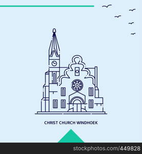 CHRIST CHURCH WINDHOEK skyline vector illustration