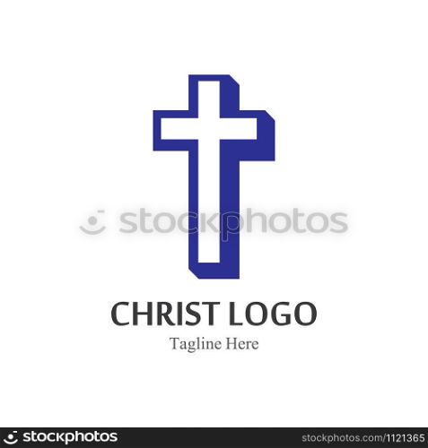 Christ logo template design vector, creative simple icon