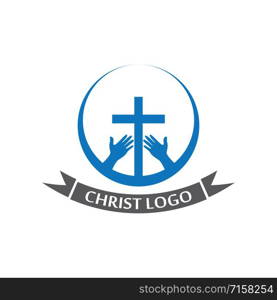 Christ logo template design vector, creative simple icon