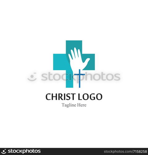 Christ logo template design vector, creative simple icon