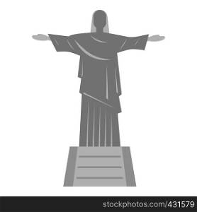 Christ the Redeemer statue, Rio de Janeiro icon flat isolated on white background vector illustration. Christ the Redeemer statue icon isolated
