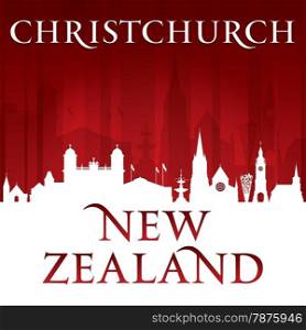 Christchurch New Zealand city skyline silhouette. Vector illustration