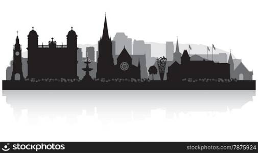 Christchurch New Zealand city skyline vector silhouette illustration