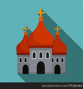 Christian cathedral icon. Flat illustration of christian cathedral vector icon for web design. Christian cathedral icon, flat style