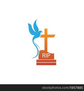 christian cemetery logo illustration design