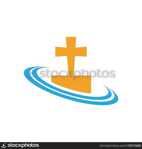 christian cemetery logo illustration design