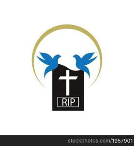 christian cemetery logo illustration design