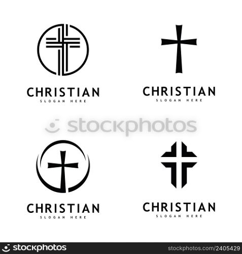 Christian Church logo creative Cross design vector