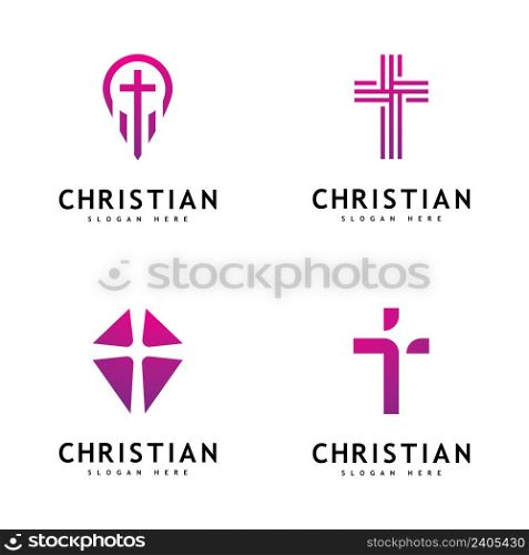 Christian Church logo creative Cross design vector