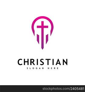Christian Church  logo creative Cross design vector