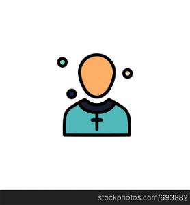 Christian, Church, Male, Man, Preacher Business Logo Template. Flat Color