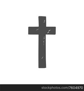 Christian cross, church religious symbol of easter and belief. Vector Christianity Orthodox and Catholic crucifixion cross sign. Christianity cross, church religious symbol