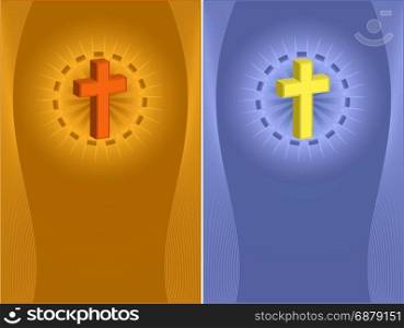 Christian Cross Design Vector Art