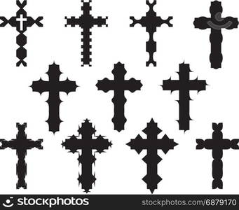 Christian Cross Design Vector Art