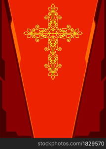 Christian Cross Design Vector Art Illustration