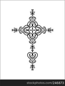 Christian Cross Design Vector Art Illustration