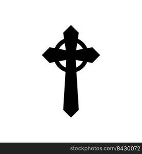 Christian Cross. Halloween spooky v&ire defense cross design vector