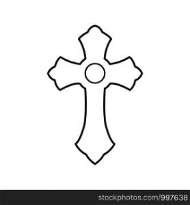 christian cross icon vector design template